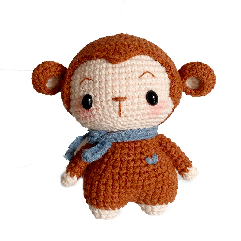 十二生肖勾线手工diy钩针小猴子玩偶钥匙扣编织材料包 葵夏手作