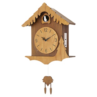 多帝家中式复古布谷鸟挂钟客厅钟表创意咕咕钟报时北欧现代木摆钟
