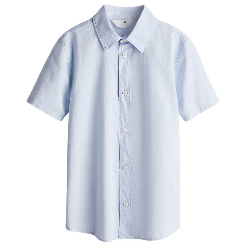HM童装儿童男童衬衫夏季礼服演出服正装衬衣棉质短袖上衣1273445