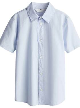 HM童装儿童男童衬衫夏季礼服演出服正装衬衣棉质短袖上衣1273445