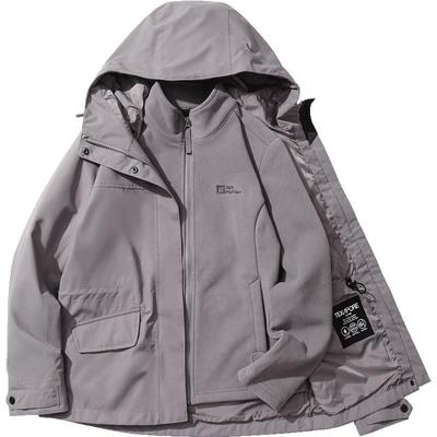 狼爪女收腰抓绒三合一冲锋衣防水