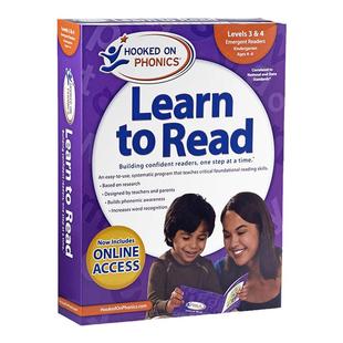 迷上自然拼读系列学与读幼儿园全集L3&4新版Hooked on Phonics Learn to Read K Complete Levels 3&4带DVD光盘 又日新