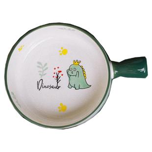 可爱手柄碗家用餐具烤箱烤盘沙拉碗带手把的陶瓷碗个人专用泡面碗