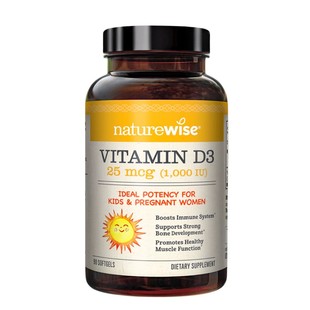 Naturewise维生素d3儿童青少年补钙1000iu阳光瓶滴剂官方旗舰店