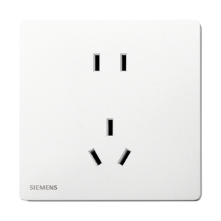 西门子开关插座面板荟辰雾沙白超薄带五孔插座带开关空调电脑面板