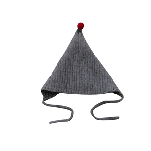 韩系ins婴儿帽子0到3个月小月龄可爱超萌尖顶帽柔软宝宝毛线帽秋