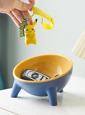 轻奢进门口入户玄关放钥匙收纳摆件现代简约鞋柜客厅的装饰品托盘