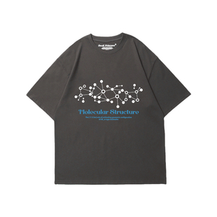 vibe风设计感字母印花潮牌短袖t恤女浅咖色正肩ins高级感半袖上衣