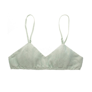 陈小满纯亚麻法式抗菌山形无钢圈无胸垫超薄文胸法式内衣bralette