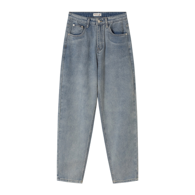 港风牛仔裤高腰牛仔裤水洗