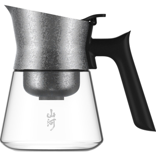 入一山河飘逸壶纯钛泡茶家用玻璃泡茶壶2026新款茶水分离飘逸杯