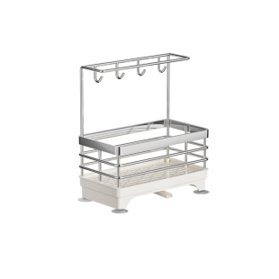 小户型不锈钢厨房窄款抹布架水槽旁台面洗碗布置物海绵沥水收纳架