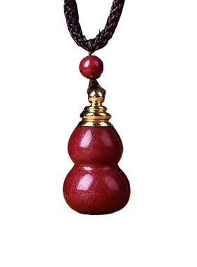聚恒阁朱砂葫芦吊坠可打开瓶子装朱砂转运珠项链男女款吊坠