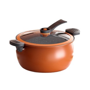 驰彻胖墩墩微压汤锅8L超大容量不沾锅家用煎炒炸煮锁鲜大肚南瓜锅