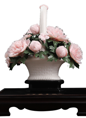 东方泥土手工陶瓷百花争艳花摆件