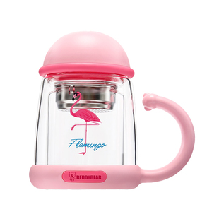 杯具熊正品冰淇淋仙人掌双层隔热玻璃办公室带把泡茶杯玻璃杯杯子