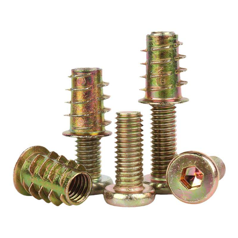 家具螺丝紧固件内外牙螺母床连接件桌椅柜子木板预埋螺帽配件M6M8