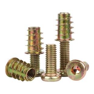 家具螺丝紧固件内外牙螺母床连接件桌椅柜子木板预埋螺帽配件M6M8