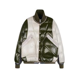 速写outlets奥莱男装秋折扣新品羽绒服宽松翻领撞色休闲外套潮