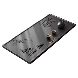 茶盘家用办公室一体全自动仿乌金石排水石板茶海茶台一体茶盘茶具