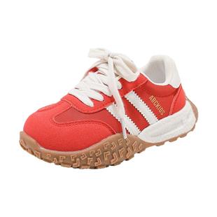 ABCkids童鞋儿童运动鞋女童红色鞋子2025春秋新款男童软底德训鞋