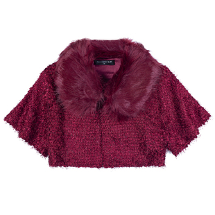 秋冬季斗篷小披肩坎肩女优雅毛领年会晚礼服披风外套上衣旗袍外搭