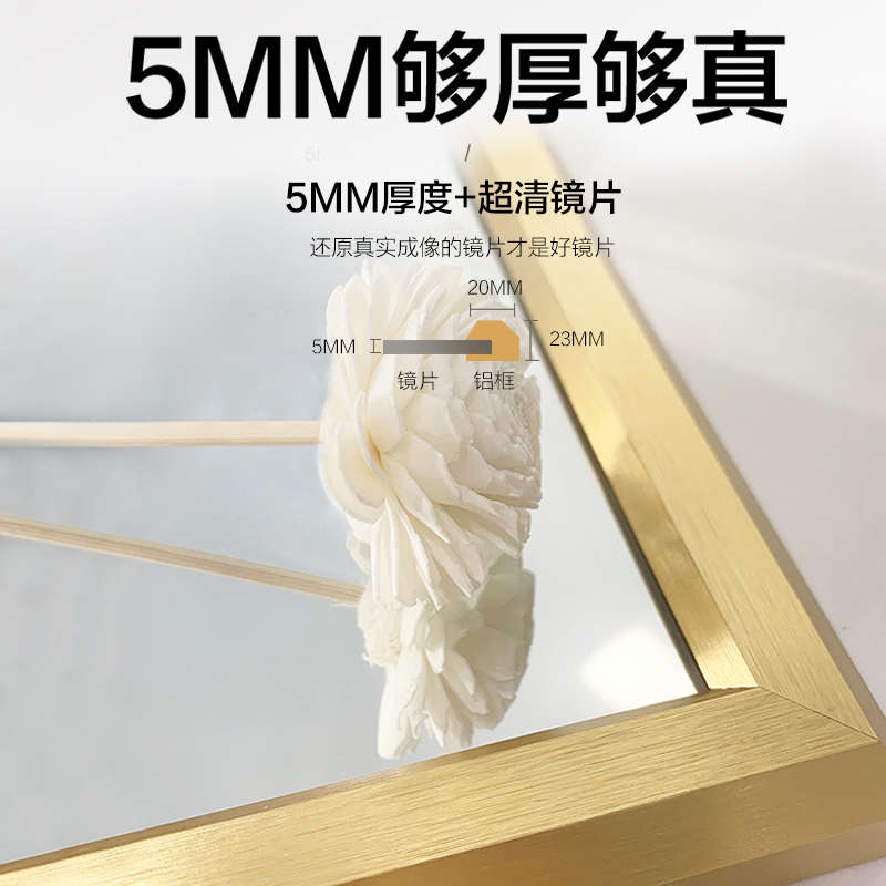 BOLEN服装店试衣穿衣镜子家用铝合金显瘦全身落地镜简约现代壁挂