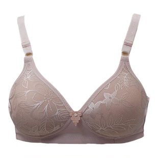 莎兰美妈妈内衣胸罩小胸女士胖大码中老年人无钢圈文胸薄款聚拢44