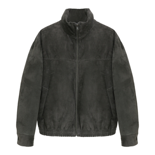 【御寒甄选】新西兰颗粒纹绵羊皮 白鹅绒立领羽绒皮衣外套 DAL148