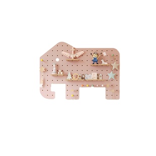 实木洞洞板置物架儿童房配件免打孔定制挂板造型墙木柜收纳遮丑