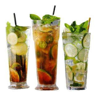 网红杯直布罗陀杯玻璃果汁杯八角杯柯林杯商用莫吉托杯奶茶柠檬杯