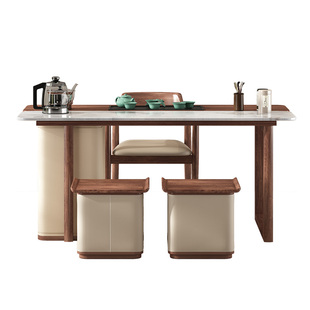 彼爱1生家用纯天然奢石家用功夫茶桌茶台实木茶桌椅组合泡茶桌子