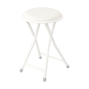 YSF简易折叠椅子圆形简约白色折叠凳子餐馆工作临时备用会议椅子
