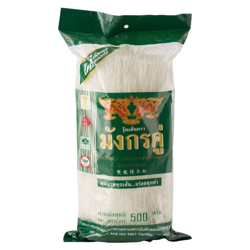 泰国进口 双龙标冬粉500g*20袋纯绿豆粉丝泰式水晶方便粉丝汤细粉