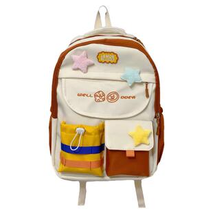 书包初中女生ins小众不撞款小学生女孩高颜值双肩包手提袋两件套