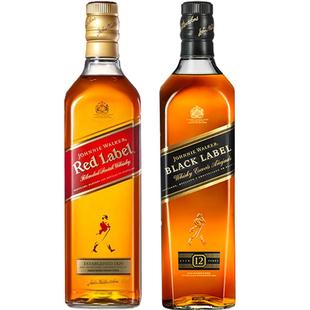 【进口】尊尼获加苏格兰威士忌红牌700ml+黑牌700ml洋酒特调烈酒