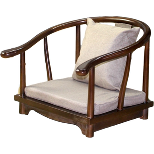 席地榻榻米圈椅无腿座椅中式实木靠背主人椅子日式地椅炕椅飘窗椅