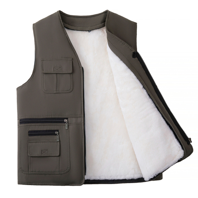 冬季真羊皮加厚马甲男士冬季保暖