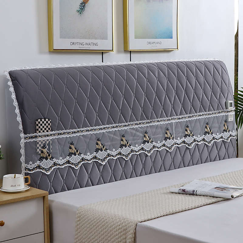 高档床头套罩2024新款全包通用加厚软包木皮床夹棉盖布防尘保护罩