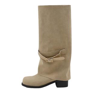 CHILIGIRL大筒围及膝长靴子东大门韩国套筒显腿直裤腿靴时装靴秋