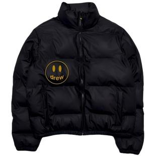 drewhouse mascot笑脸立领棉服外套黑色新品男女同款