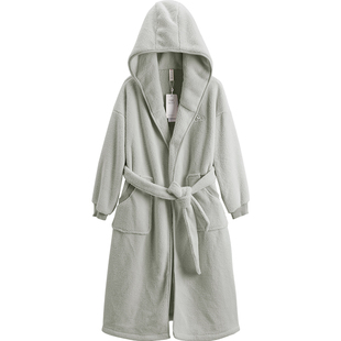 芬腾蓬蓬绒情侣睡袍秋冬季加绒加厚女士睡衣珊瑚绒保暖男款家居服