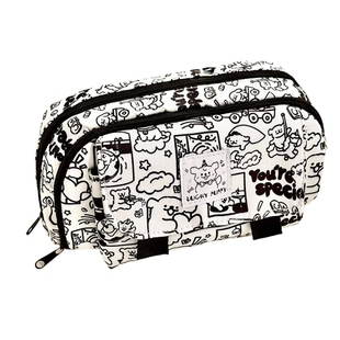 小狗笔袋高颜值ins风线条文具盒铅笔盒文具袋男女孩小学生女生2025新款大容量儿童小众不撞款痛包超火初高中