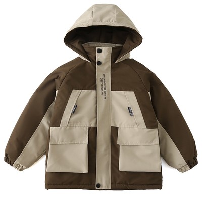 儿童冬季加绒外套韩版风衣派克服