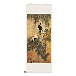 工笔仕女思春名家字画白头富贵花鸟字画酒店玄关挂画水墨荷花挂画