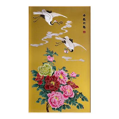 朱炳仁铜瑞鹤衔福壁画