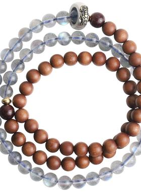 心斋堂老山檀月光石手链