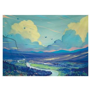 唯美风景背景布ins网红装饰挂布卧室房间床头高级氛围感布置挂毯