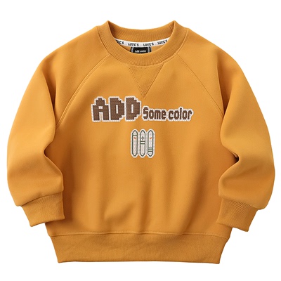 秋冬款一体绒儿童加绒卫衣洋气潮