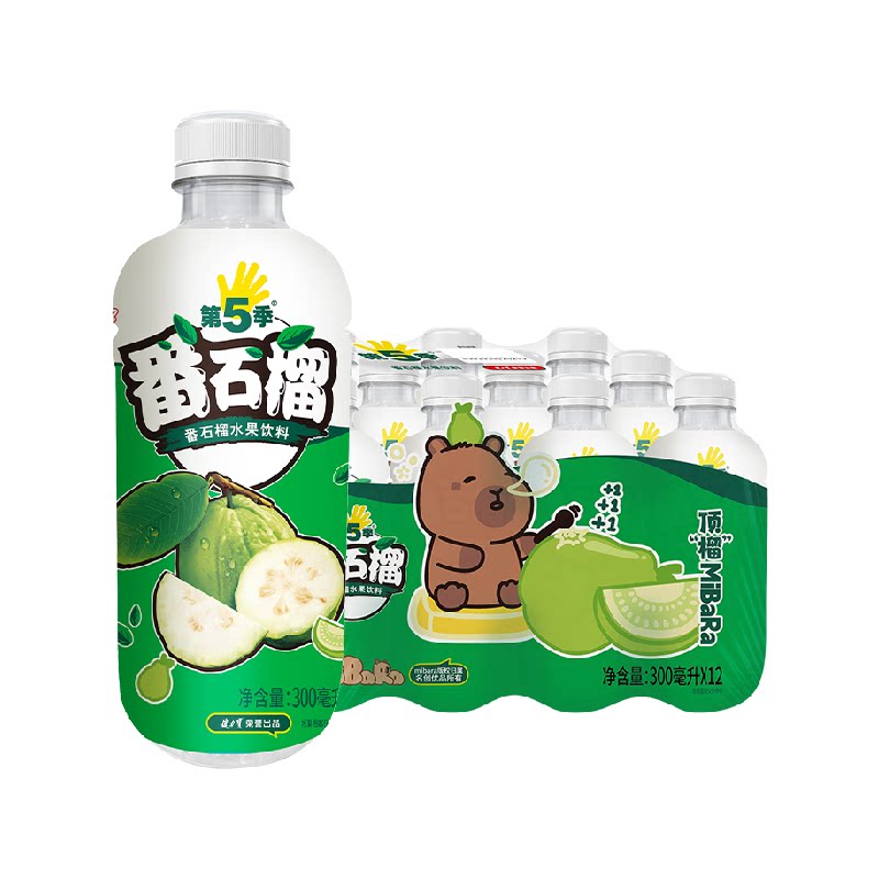 健力宝卡皮巴拉顶榴迷你番石榴口味水果饮料300ml*12瓶果香四溢